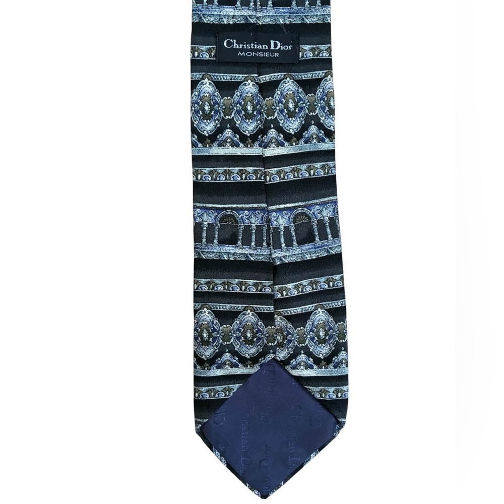Dior Black and Blue Patterned Tie